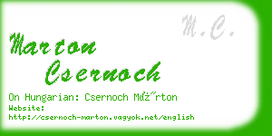 marton csernoch business card